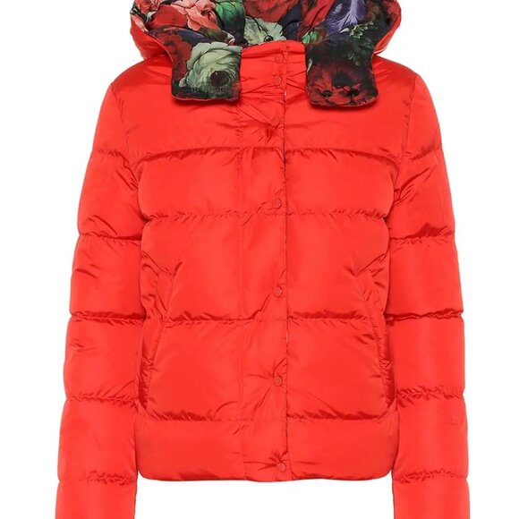 Moncler Red/Floral Printed Quilted Down Koura Reversible Puffer Jacket - Picture 7 of 10